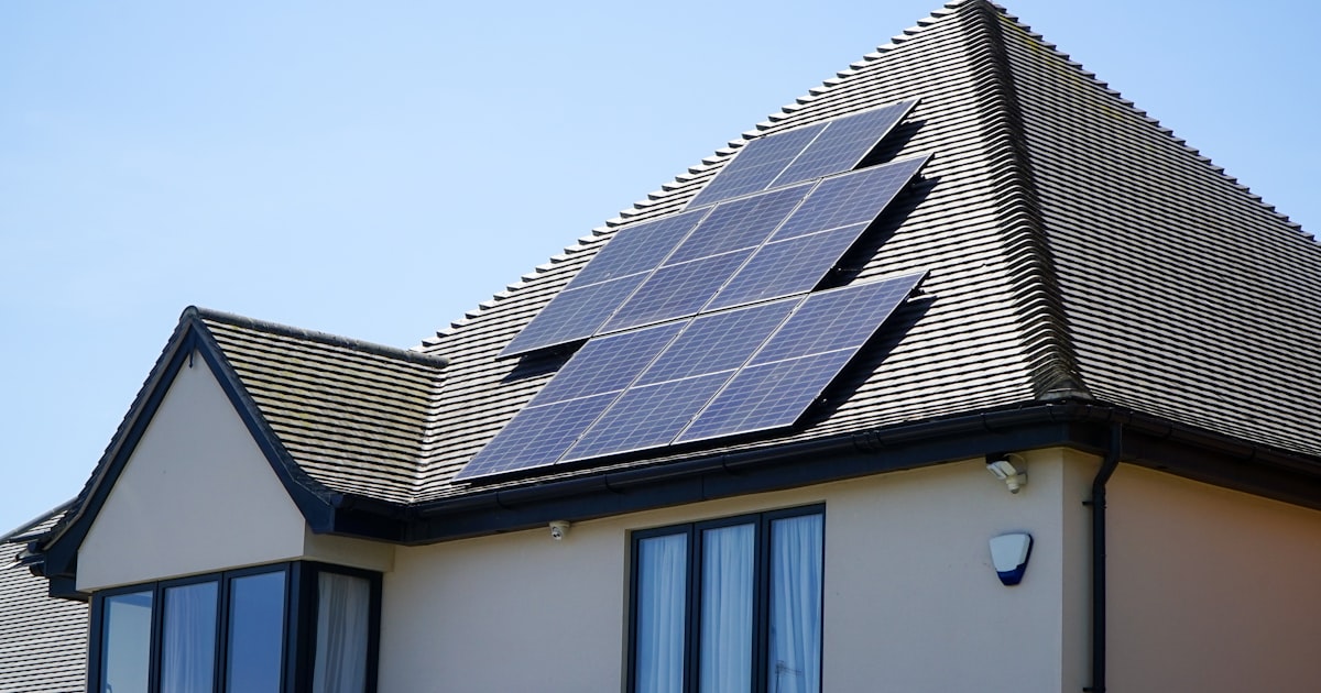 House with solar panels and battery storage potential